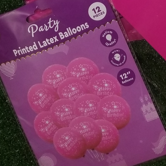Pink Party Decorations - Birthday Balloons, Favor Bags, Streamers, Banner, Fans - Picture 2 of 6